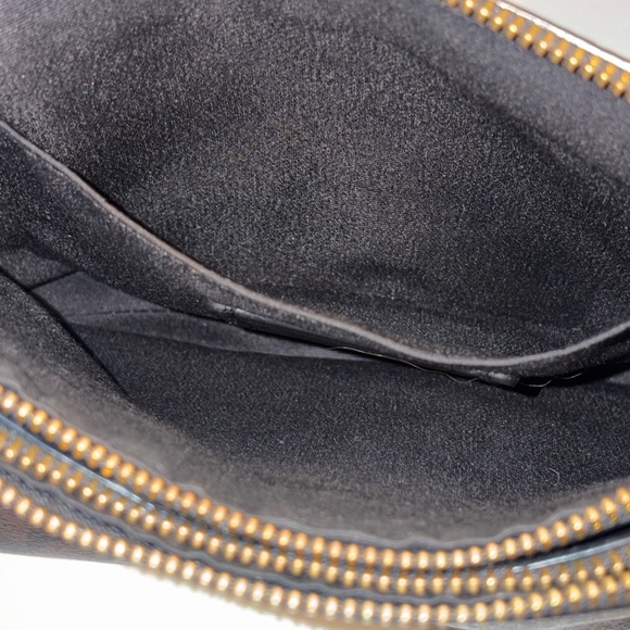 Coach Mia Crossbody Signature Canvas Brown Black Gold F76646 EUC - Picture 5 of 13